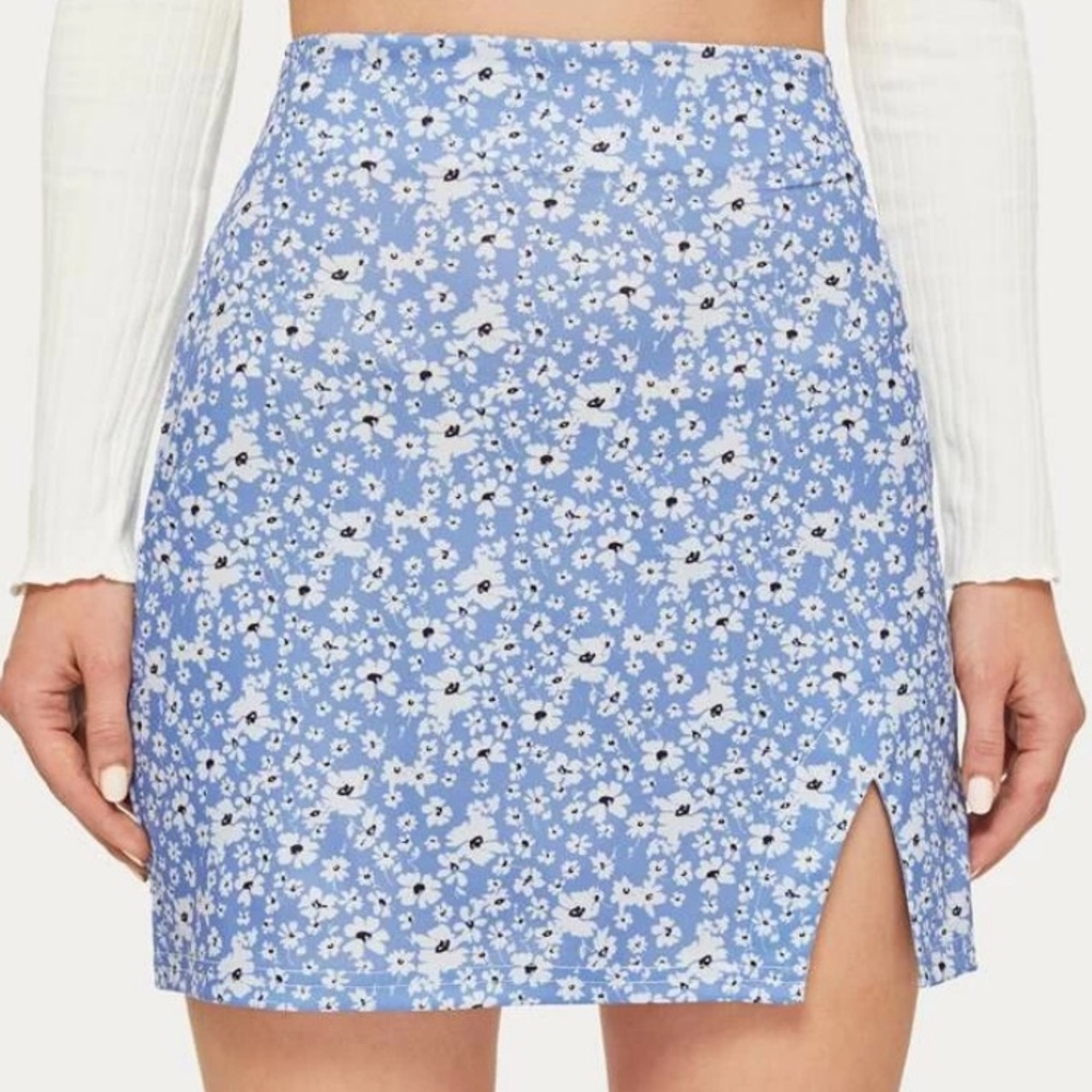 Ditsy Blue Floral Skirt